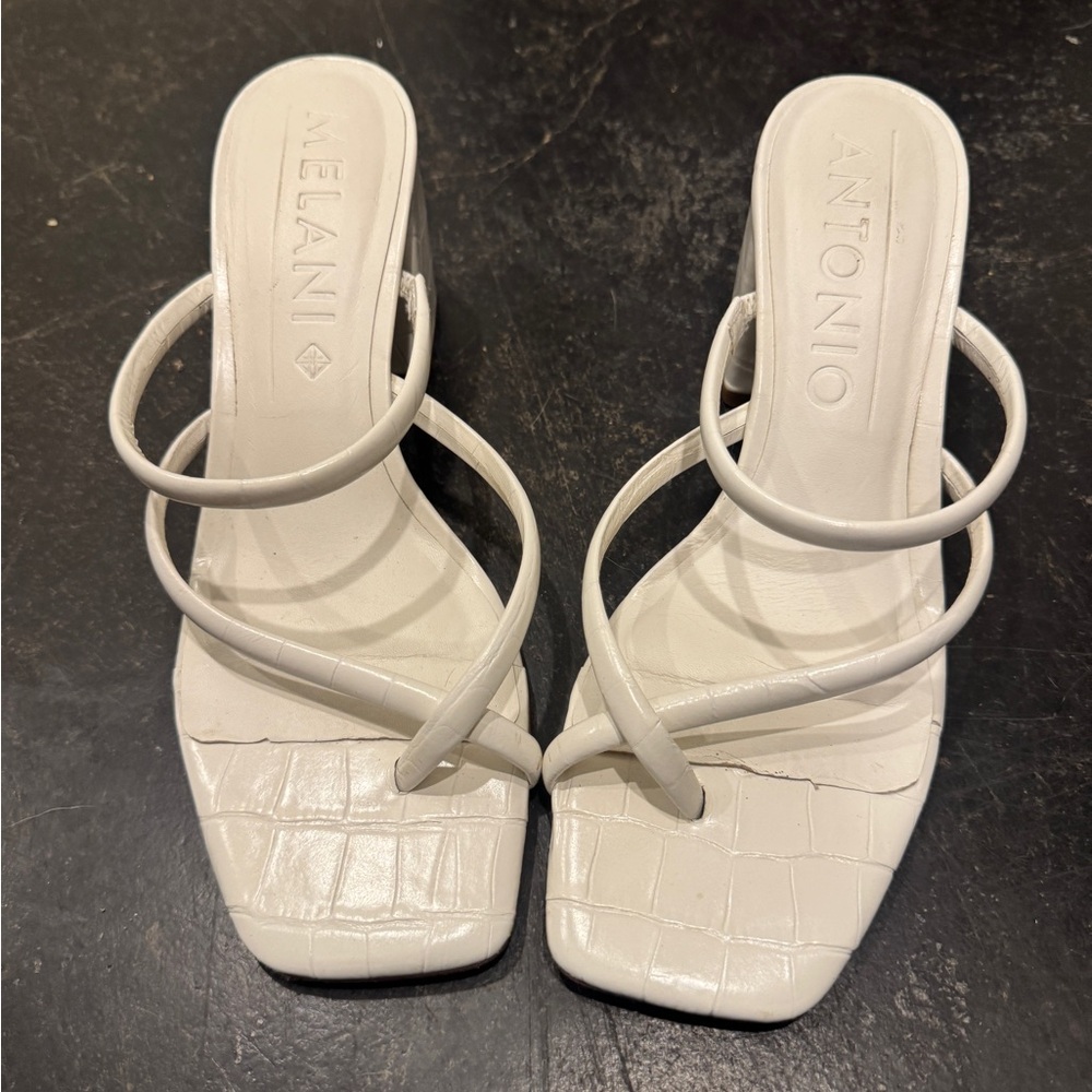 Antonio Melani White Strappy Heels